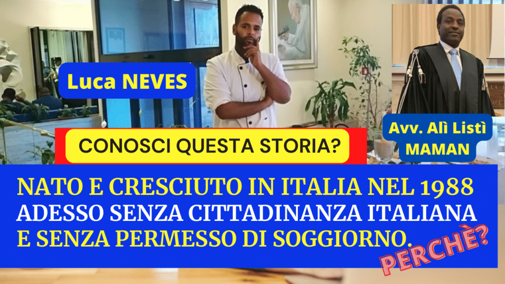 Luca Neves, senza permesso di soggiorno e senza cittadinanza italiana da oltre 15 anni