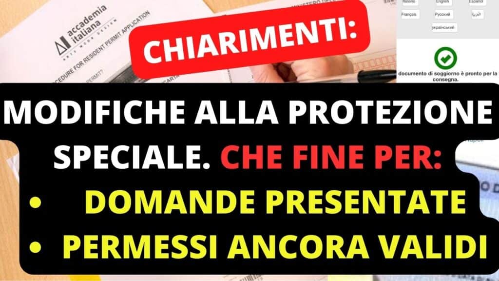 Modifiche alla protezione speciale: domande già presentate e conversione e rinnovo dei permessi di soggiorno in corso di validità