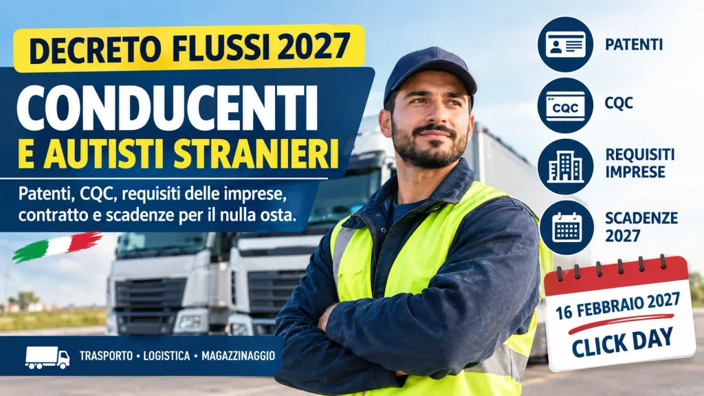 Décret Flussi 2027 scadenze e click day verso il nulla per conducenti autotrasporto merci e trasporto passeggeri